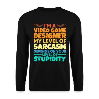 Video Game Designer - Unisex Pullover - Schwarz - Vorne - Alina (178cm) & Michal (187cm)