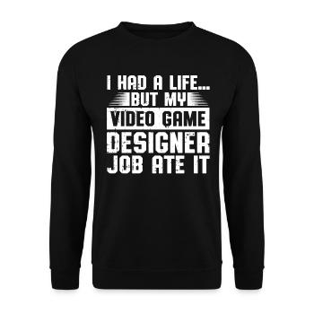 Video Game Designer - Unisex Pullover - Schwarz - Vorne - Alina (178cm) & Michal (187cm)
