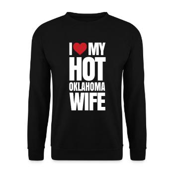 Oklahoma Wife Gift - Unisex Sweatshirt - black - Front - Alina (178cm) & Michal (187cm)