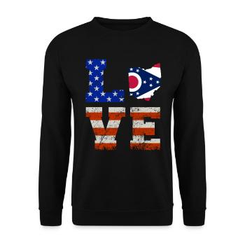 Ohio bewohner geschenk - Unisex Pullover - Schwarz - Vorne - Alina (178cm) & Michal (187cm)