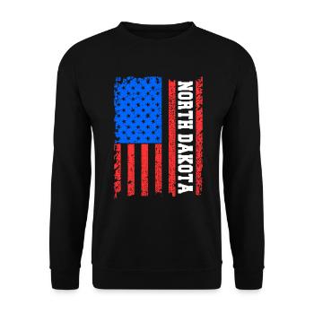 North Dakota Usa Flag Gift - Unisex Sweatshirt - black - Front - Alina (178cm) & Michal (187cm)