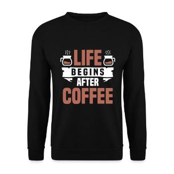 Coffee Espresso Morning Coffee Drinker Americano - Unisex Sweatshirt - black - Front - Alina (178cm) & Michal (187cm)