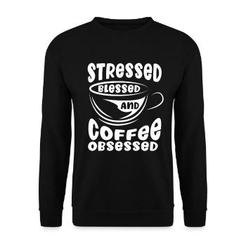 Coffee Espresso Morning Coffee Drinker Americano - Unisex Sweatshirt - black - Front - Alina (178cm) & Michal (187cm)