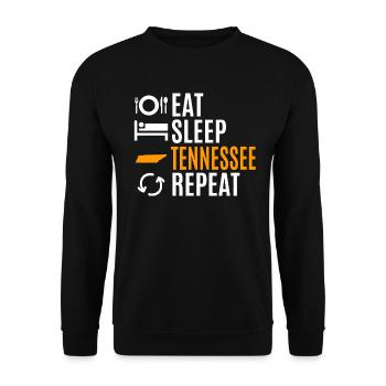 Eat Sleep Tennessee Repeat Cadeau - Sweat-shirt Unisexe - noir - Devant - Alina (178cm) & Michal (187cm)