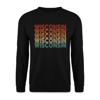 Wisconsin bewohner geschenk - Unisex Pullover - Schwarz - Vorne - Alina (178cm) & Michal (187cm)