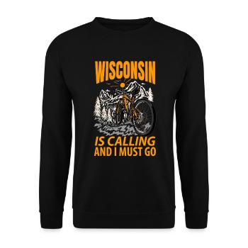 Wisconsin abenteurer geschenk - Unisex Pullover - Schwarz - Vorne - Alina (178cm) & Michal (187cm)
