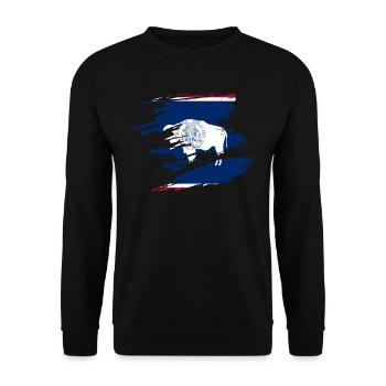 Wyoming hausgeschenk - Unisex Pullover - Schwarz - Vorne - Alina (178cm) & Michal (187cm)