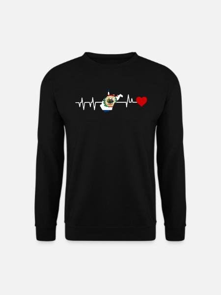 West Virginia heartbeat gift - Unisex Sweatshirt - black