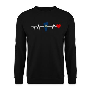 Vermont heartbeat gift - Unisex Sweatshirt - black - Front - Alina (178cm) & Michal (187cm)