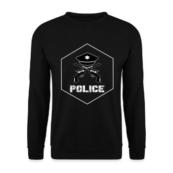 Police Policeman State Power PoliceWoman - Unisex Sweatshirt - black - Front - Alina (178cm) & Michal (187cm)