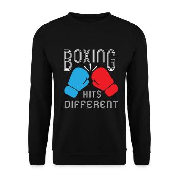 Boxe Boxer Gants de boxe Boxing Club de boxe Club de boxe - Sweat-shirt Unisexe - noir - Devant - Alina (178cm) & Michal (187cm)