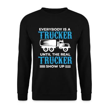 Truck Driver Motorists Motor vehicles - Unisex Sweatshirt - black - Front - Alina (178cm) & Michal (187cm)