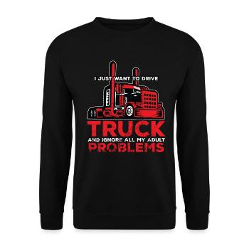 Truck Driver Motorists Motor vehicles - Unisex Sweatshirt - black - Front - Alina (178cm) & Michal (187cm)