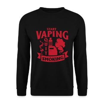 E-Zigarette E-Shisha Dampf Liquid - Unisex Pullover - Schwarz - Vorne - Alina (178cm) & Michal (187cm)