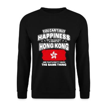 Hong Kong - Unisex Sweatshirt - black - Front - Alina (178cm) & Michal (187cm)