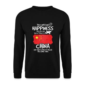 China - Unisex Sweatshirt - black - Front - Alina (178cm) & Michal (187cm)