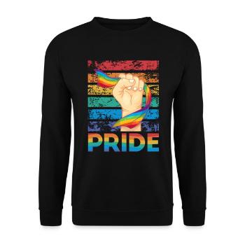 Stolz flagge Lgbt geschenk - Unisex Pullover - Schwarz - Vorne - Alina (178cm) & Michal (187cm)