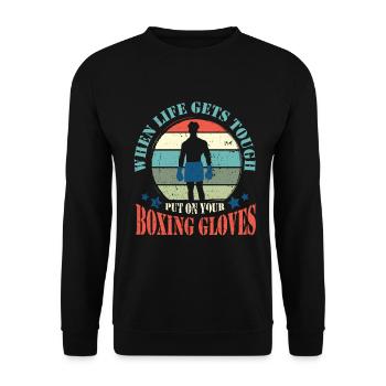 Boxe Boxer Gants de boxe Boxing Club de boxe Club de boxe - Sweat-shirt Unisexe - noir - Devant - Alina (178cm) & Michal (187cm)