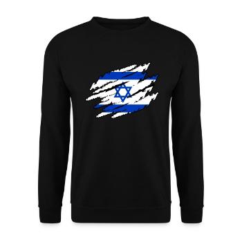 Israel - Unisex Sweatshirt - black - Front - Alina (178cm) & Michal (187cm)