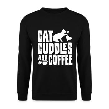 Cats Kitten Coffee Pet - Unisex Sweatshirt - black - Front - Alina (178cm) & Michal (187cm)
