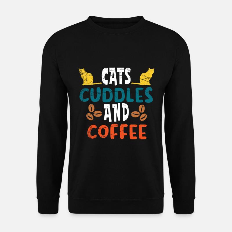 Cats Kitten Coffee Pet - Unisex Sweatshirt - black