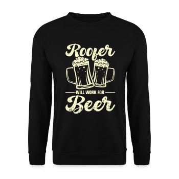 Bauarbeiter Dachdecker Geschenkidee - Unisex Pullover - Schwarz - Vorne - Alina (178cm) & Michal (187cm)