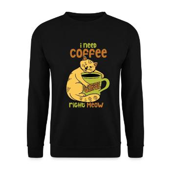 Cats Kitten Coffee Pet - Unisex Sweatshirt - black - Front - Alina (178cm) & Michal (187cm)