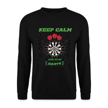 Dart Darts Dartboard Dartboard Throw Arrow - Unisex Sweatshirt - black - Front - Alina (178cm) & Michal (187cm)