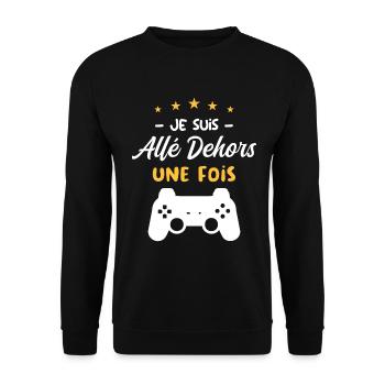 Je Suis Allé Dehors Une Fois - Sweat-shirt Unisexe - noir - Devant - Alina (178cm) & Michal (187cm)