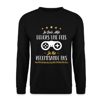 Je suis allé dehors une fois - Sweat-shirt Unisexe - noir - Devant - Alina (178cm) & Michal (187cm)