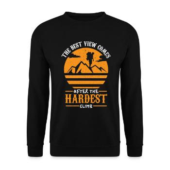 Climbing Climbers Mountains Climbing Wall Kletterdad - Unisex Sweatshirt - black - Front - Alina (178cm) & Michal (187cm)