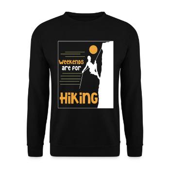 Climbing Climbers Mountains Climbing Wall Kletterdad - Unisex Sweatshirt - black - Front - Alina (178cm) & Michal (187cm)