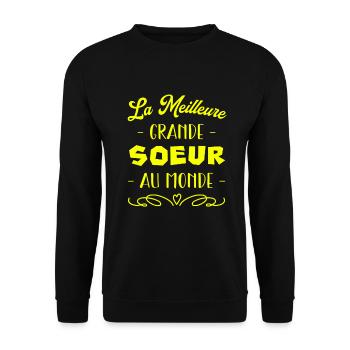 Grande Soeur Universelle C'est La Mienne - Sweat-shirt Unisexe - noir - Devant - Alina (178cm) & Michal (187cm)