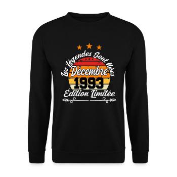 MILLÉSIME DÉCEMBRE 1993 ÉDITION LIMITÉE - Sweat-shirt Unisexe - noir - Devant - Alina (178cm) & Michal (187cm)