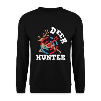 Hunter Hunting Hunting Game Hunting Shooting Rifle - Unisex Sweatshirt - black - Front - Alina (178cm) & Michal (187cm)