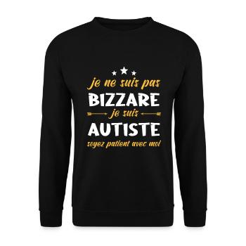 Je Ne Suis Pas Bizarre Je Suis Autiste - Sweat-shirt Unisexe - noir - Devant - Alina (178cm) & Michal (187cm)