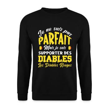 DIABLES ROUGE BELGIQUE - Sweat-shirt Unisexe - noir - Devant - Alina (178cm) & Michal (187cm)