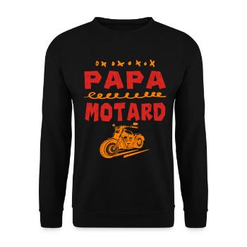 Papa Motard - Sweat-shirt Unisexe - noir - Devant - Alina (178cm) & Michal (187cm)