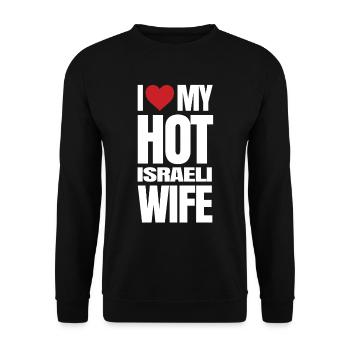 Israel - Unisex Sweatshirt - black - Front - Alina (178cm) & Michal (187cm)