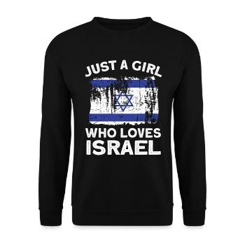 Israel - Unisex Sweatshirt - black - Front - Alina (178cm) & Michal (187cm)