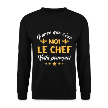 parce que c'est moi le chef - Sweat-shirt Unisexe - noir - Devant - Alina (178cm) & Michal (187cm)