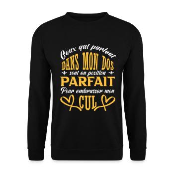 Embrasser mon cul - Sweat-shirt Unisexe - noir - Devant - Alina (178cm) & Michal (187cm)