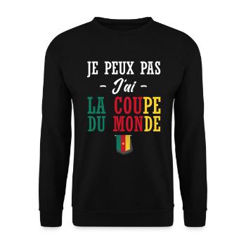 Cameroun Football | supporter de Cameroun foot - Sweat-shirt Unisexe - noir - Devant - Alina (178cm) & Michal (187cm)