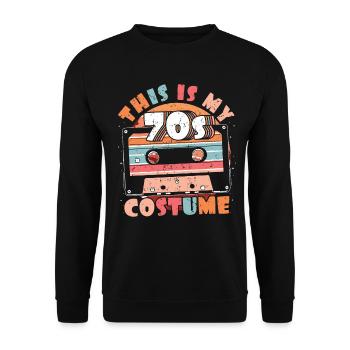 This is my 70s costume retro vintage hippy - Unisex Sweatshirt - black - Front - Alina (178cm) & Michal (187cm)