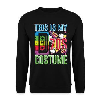 This is my 70s costume retro vintage hippy - Unisex Sweatshirt - black - Front - Alina (178cm) & Michal (187cm)