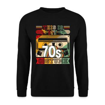 This is my 70s costume retro vintage hippy - Unisex Sweatshirt - black - Front - Alina (178cm) & Michal (187cm)