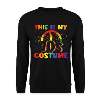 This is my 70s costume retro vintage hippy - Unisex Sweatshirt - black - Front - Alina (178cm) & Michal (187cm)