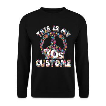 This is my 70s costume retro vintage hippy - Unisex Sweatshirt - black - Front - Alina (178cm) & Michal (187cm)