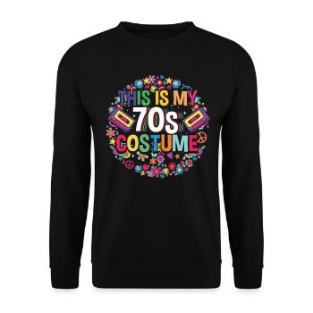 This is my 70s costume retro vintage hippy - Unisex Sweatshirt - black - Front - Alina (178cm) & Michal (187cm)