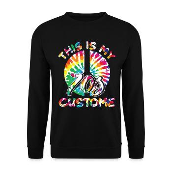 This is my 70s costume retro vintage hippy - Unisex Sweatshirt - black - Front - Alina (178cm) & Michal (187cm)